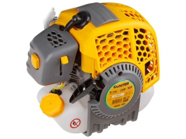 Мотокоса GUNTER MSG-192 с пильным диском и головкой (1.90 кВт, 51.7 см3, легкий запуск,  диск 255х25.4 мм, 40 зуб., ремень двухлямочный, вес