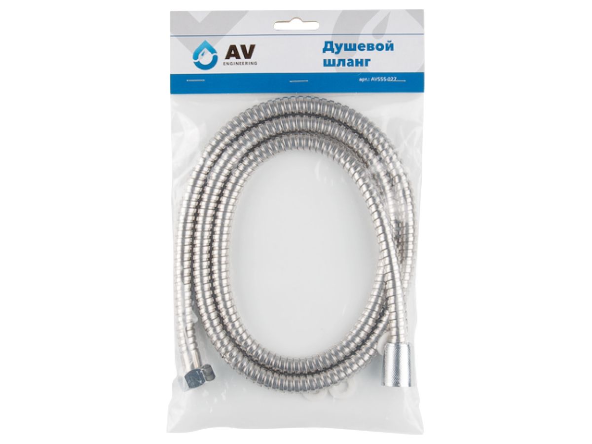 Шланг душевой, SUS/PVC, 1/2" г-г 150 см, мат., AV Engineering