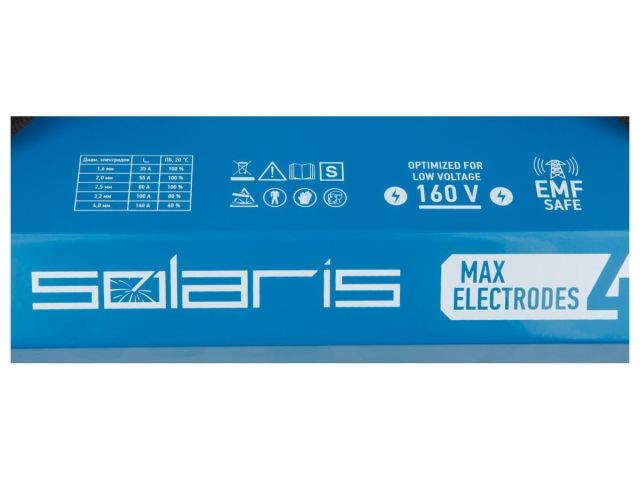Инвертор сварочный SOLARIS MMA-200D (230В; 20-140 А; 70В; электроды диам. 1.6-4.0 мм; вес 3.1 кг)