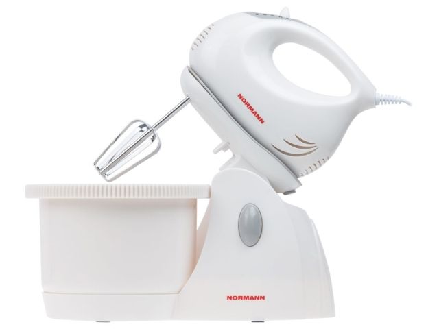 Миксер AMX-513 NORMANN (Стационарный/Ручной; 350 Вт; турбо; вращающаяся чаша 2л; насадки)