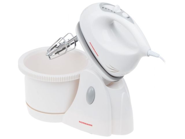 Миксер AMX-513 NORMANN (Стационарный/Ручной; 350 Вт; турбо; вращающаяся чаша 2л; насадки)
