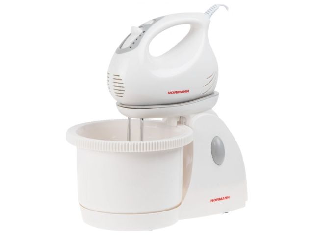 Миксер AMX-513 NORMANN (Стационарный/Ручной; 350 Вт; турбо; вращающаяся чаша 2л; насадки)