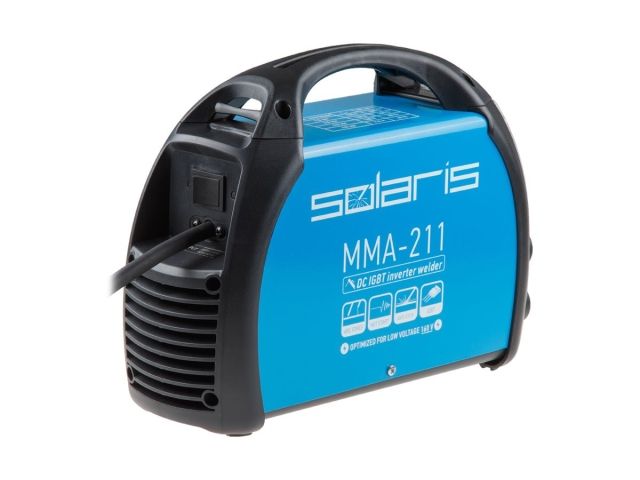 Инвертор сварочный SOLARIS MMA-211 (230В; 20-210 А; 70В; электроды диам. 1.6-4.0 мм; вес 3.9 кг)