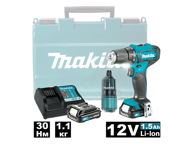 Аккум. дрель-шуруповерт MAKITA CXT DF 333 DWYE в чем. + набор бит