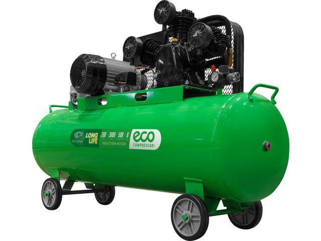 Компрессор ECO AE-2005-2 ременной (580 л/мин, 8 атм, ременной, масляный, ресив. 200 л, 380 В, 3.00 кВт)