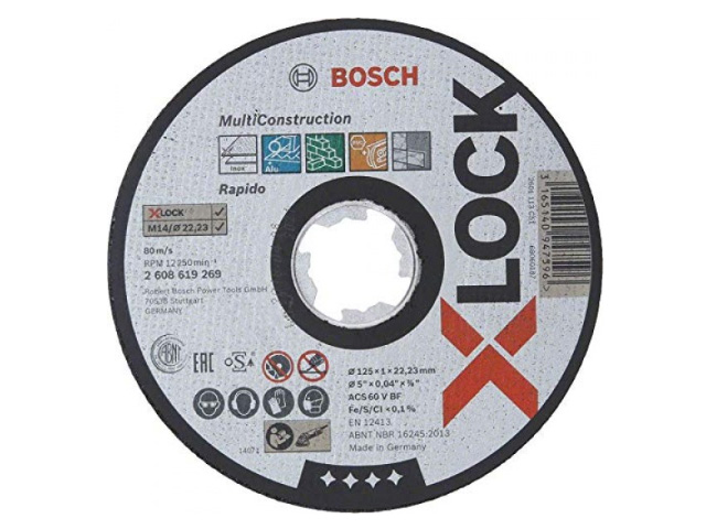 Круг отрезной 125х1.0x22.2 мм универс. Multi X-LOCK BOSCH