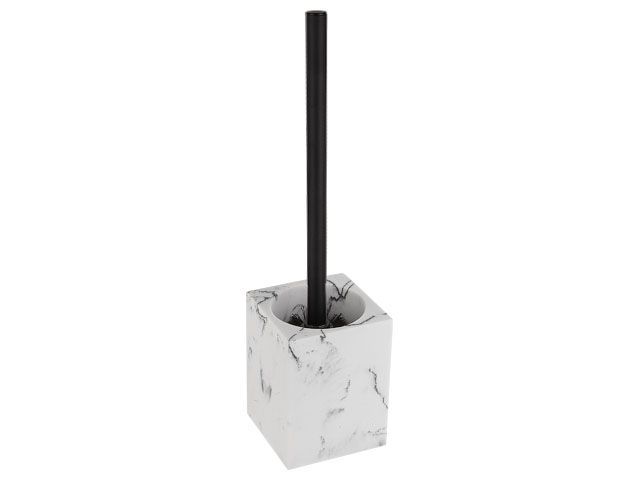 Ершик с подставкой MARBLE, белый, PERFECTO LINEA (Композитный материал: полирезин под натуральный камень)