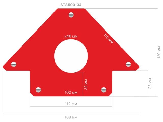 Угольник магнитный для сварки 34кг STARTUL PROFI (ST8500-34) (струбцина магнитная)