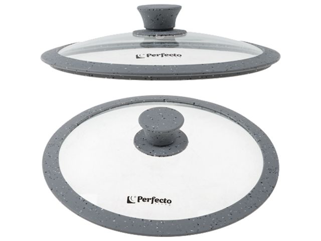 Крышка стеклянная, 240 мм, с силиконовым ободом, круглая, Handy Plus (Хенди Плюс), PERFECTO LINEA