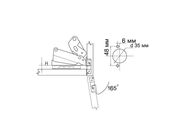 Петля угловая 165 градусов Slide-on STARFIX