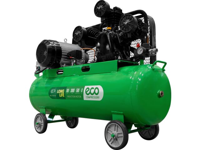 Компрессор ECO AE-1005-2 ременной (580 л/мин, 8 атм, ременной, масляный, ресив. 100 л, 380 В, 3.00 кВт)