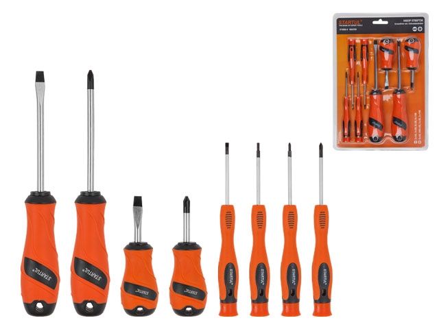 Набор отверток 8шт STARTUL MASTER (ST3056-8) (SL6x100,6x38,3x50,2x50 PH2x100,2x38,0x50,000x50)