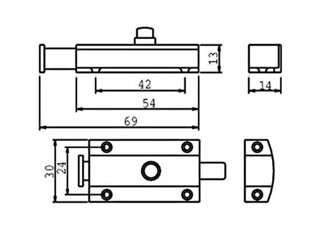 Защелка автомат малая, золото STARFIX