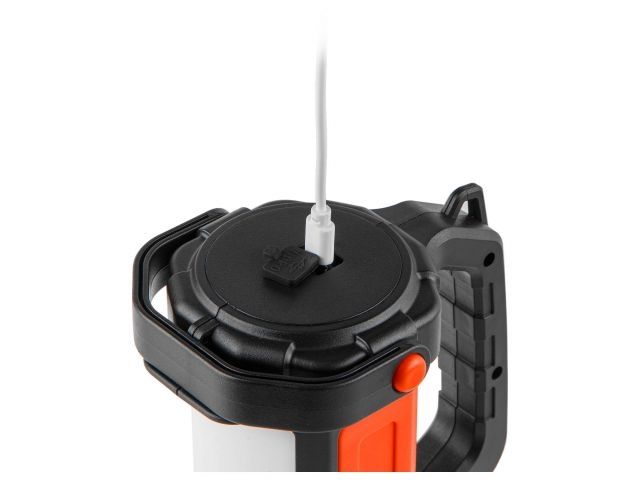 Фонарь светодиодный аккум. 3Вт+3Вт (оранж.) ЮПИТЕР (USB A - micro-USB кабель в комплекте)