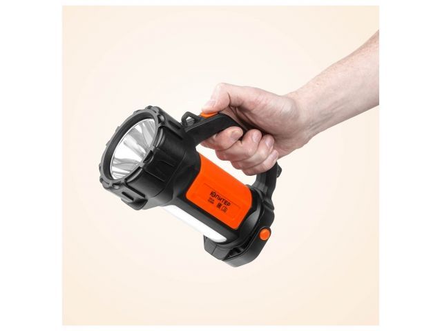 Фонарь светодиодный аккум. 3Вт+3Вт (оранж.) ЮПИТЕР (USB A - micro-USB кабель в комплекте)