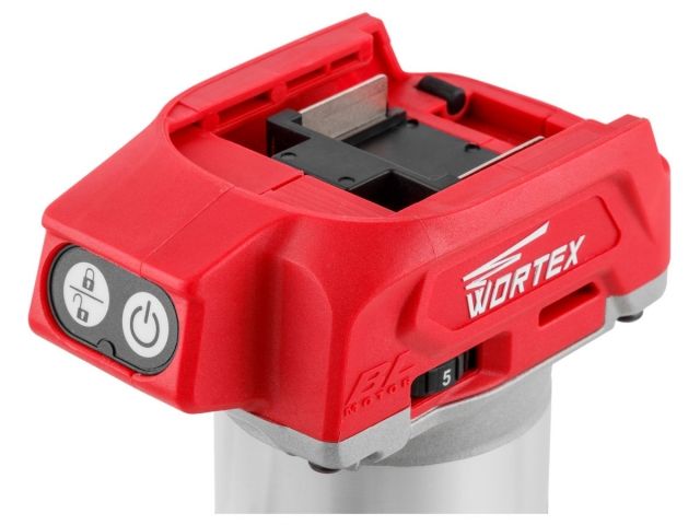 Аккум. фрезер кромочный WORTEX CMM 1835 в кор. ALL1 XLT SOLO БЕСЩЕТ., 18 В, цанга 6/8, рег. об, конс (10000-30000 об/мин)