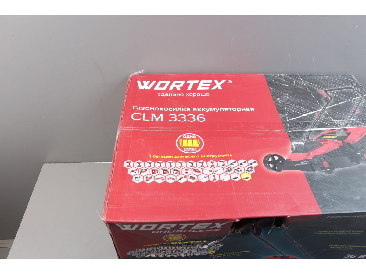 Газонокосилка аккумуляторная WORTEX CLM 3336 в кор. ALL1 XLT SOLO БЕСЩЁТ.ДВИГ., 18В+18В, шир.330 м