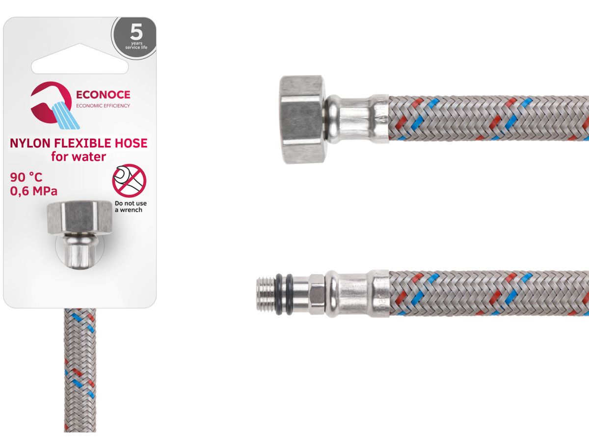 Подводка гибкая, Nylon, иголка м10 короткая - гайка 1/2" 50 см ECONOCE
