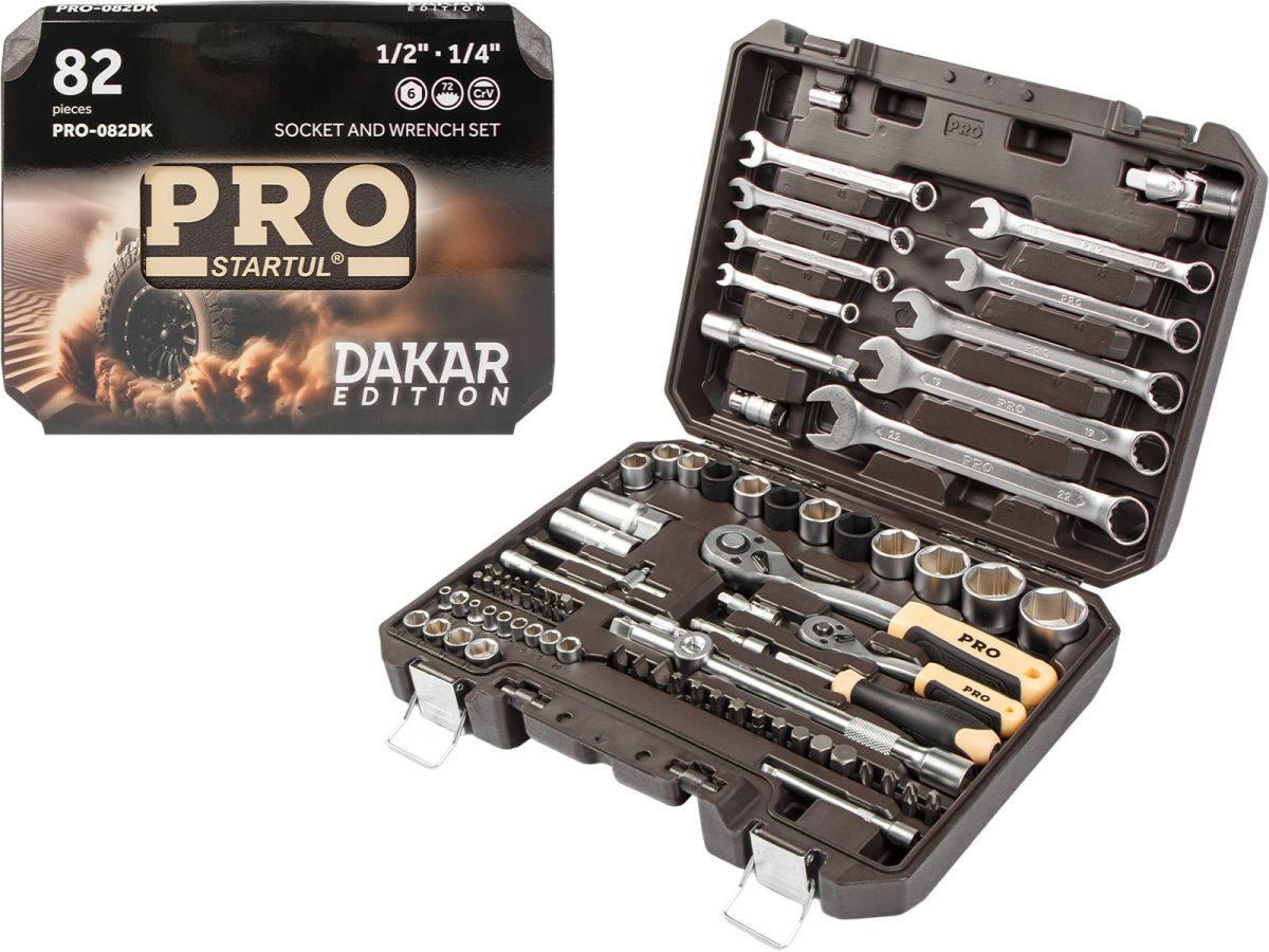 Набор головок и ключей 82пр. 1/4",1/2" PRO STARTUL DAKAR (PRO-082DK)