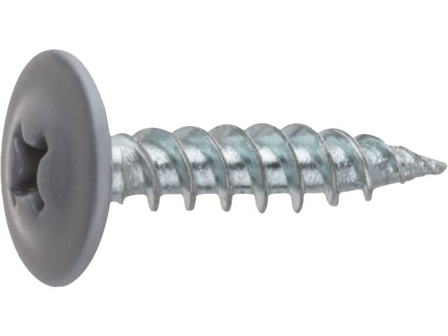 Саморез 4.2х19 мм с прессшайбой, цинк, острый, RAL 7004 (50 шт в зип-локе) STARFIX (цвет сигнальный серый)