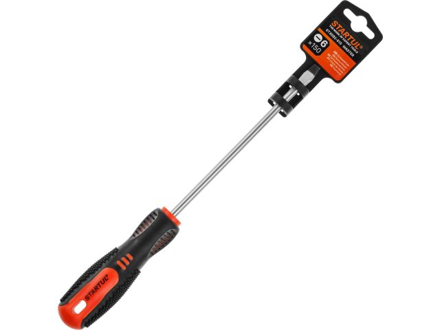 Отвертка "-" 6,0х150мм SL STARTUL MASTER (ST3092-615) (шлицевая Slotted, двухкомп. рукоятка Anti-Slip)