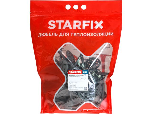 Дюбель для теплоизоляции 10х110 мм с пласт. гвоздем (50 шт в дой-паке) STARFIX