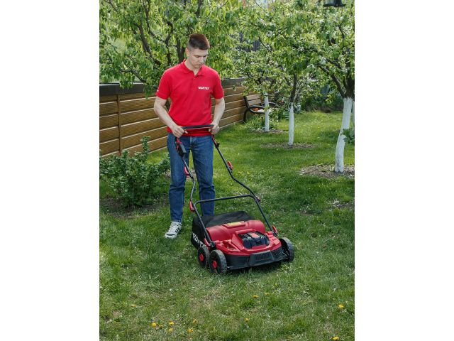 Аккум. аэратор-скарификатор WORTEX CAE 3736 ALL1 XLT SET БЕСЩЁТ.ДВИГ., 18В+18В, шир. 37 см (2 4Ач акб, зу, вал для аэрации, вал для скарифик