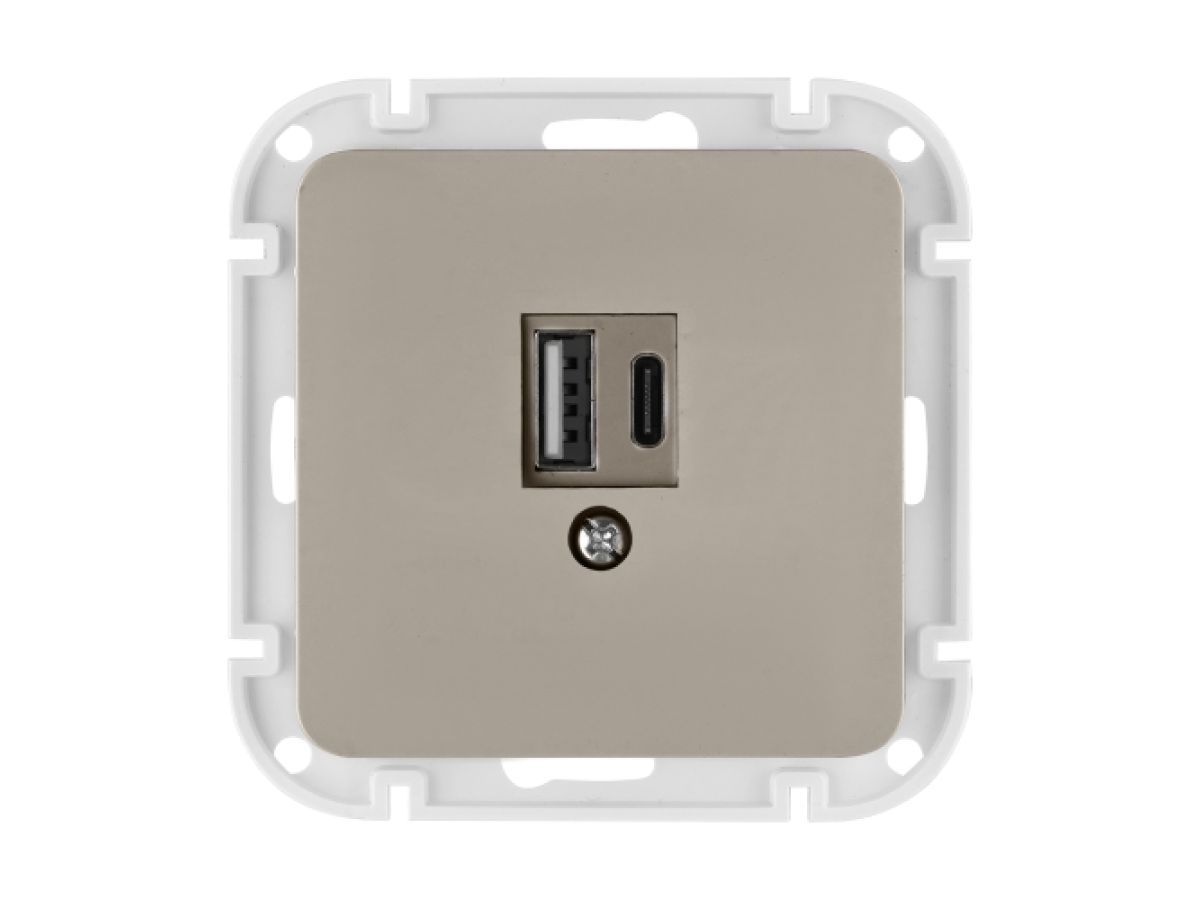 Розетка с двумя USB-разъемами (узел, скрытая) песочная, Astrum BYLECTRICA