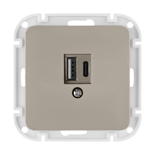 Розетка с двумя USB-разъемами (узел, скрытая) песочная, Astrum BYLECTRICA
