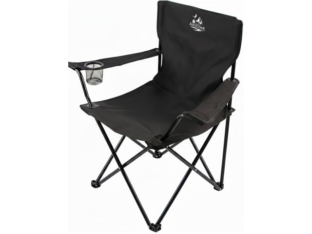 Кресло складное кемпинговое с держателем для бутылок + чехол, черное, серия Coyote, ARIZONE