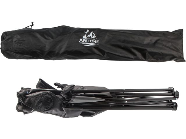 Кресло складное кемпинговое с держателем для бутылок + чехол, черное, серия Coyote, ARIZONE