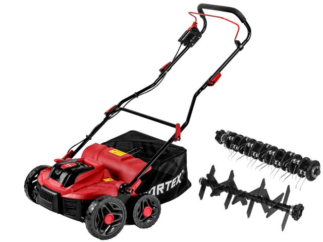 Аккум. аэратор-скарификатор WORTEX CAE 3736 ALL1 XLT SOLO БЕСЩЁТ.ДВИГ., 18В+18В, шир. 37 см (вал для аэрации, вал для скарификации, 5 рег.вы