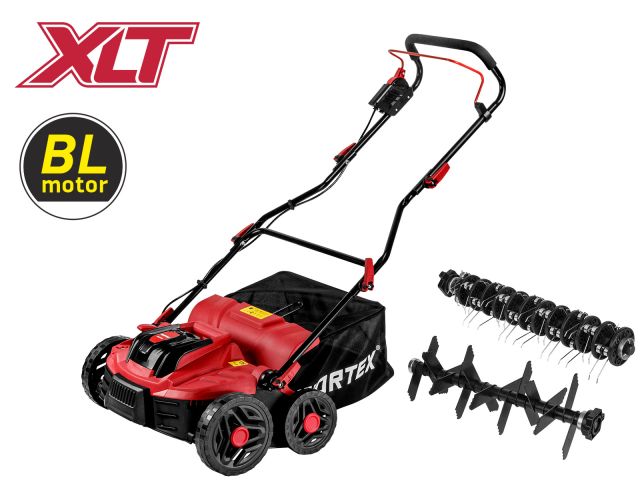 Аккум. аэратор-скарификатор WORTEX CAE 3736 ALL1 XLT SOLO БЕСЩЁТ.ДВИГ., 18В+18В, шир. 37 см (вал для аэрации, вал для скарификации, 5 рег.вы