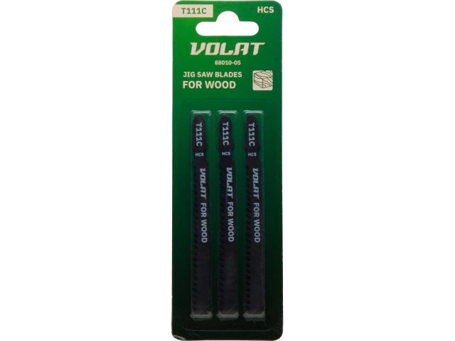 Пилка лобз. по дереву T111C (3 шт.) ВОЛАТ (пропил прямой, грубый, для базовых работ)