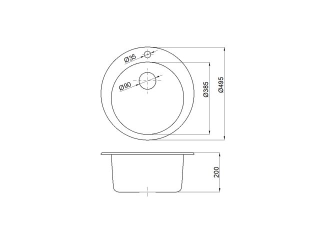 Мойка кухонная из искусственного камня POINT оникс 495х495 мм, AV Engineering