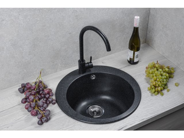 Мойка кухонная из искусственного камня POINT оникс 495х495 мм, AV Engineering