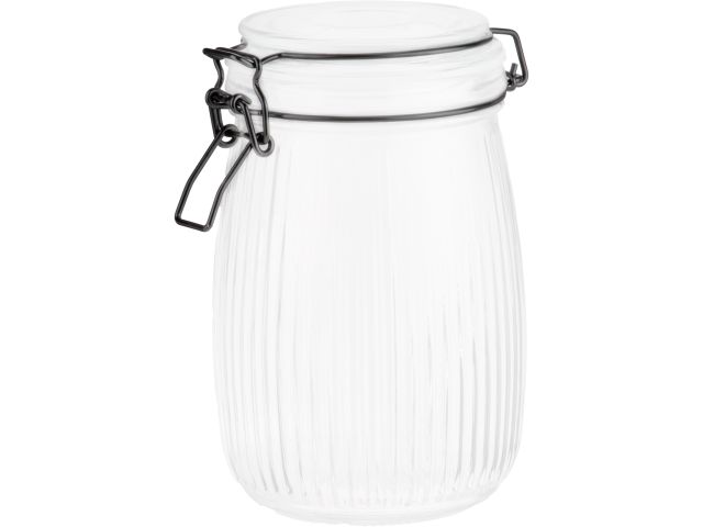 Банка для сыпучих продуктов стеклянная GRACE (Грейс) 1000 мл, PERFECTO LINEA (Банка с бугельным замком)