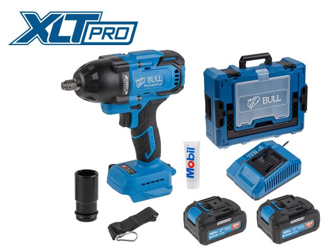 Аккум. ударный гайковерт BULL SC 1807 Xcase, XLTpro, БЕСЩЕТ., 18 В, 750 Н*м, 1/2", 2х4 А*ч, з/у 4 А (вес 2,24 кг)