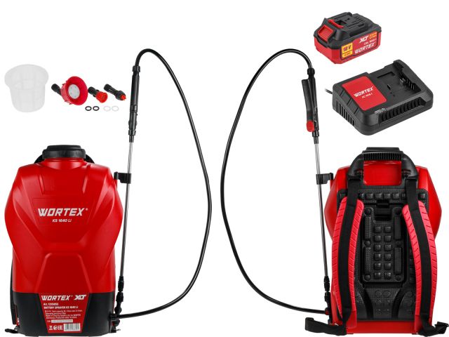 Аккум. опрыскиватель WORTEX KS 1640 Li в кор. ALL1 XLT SET 18В, 16 л, 4 Ач (4 Ач акб, 2 А зу, мягкая спинка, ручка для переноски)