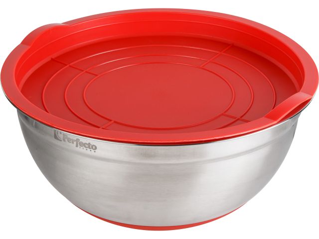 Миска для взбивания из нержавеющей стали, диаметр 22 см, с крышкой, серия CHEF, PERFECTO LINEA