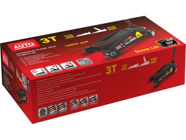 Домкрат подкатной 3т быстрый подъем 120-450мм STARTUL AUTO (ST8013-05) (h min 120мм, h max 450мм, Quick LIFT)