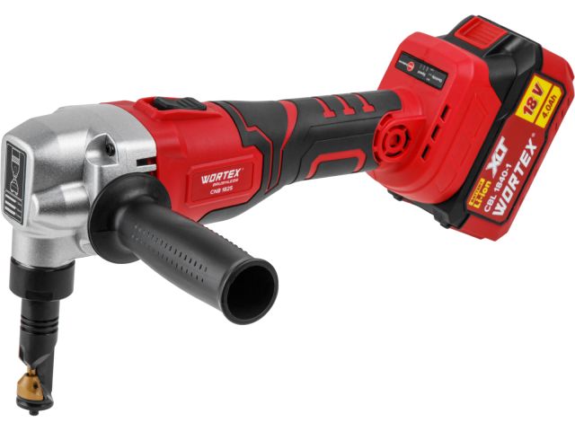 Аккум. ножницы высечные WORTEX CNB 1825 XLT SET БЕСЩЕТ., 18 В, 900-2000 ход/мин, до 2,5 мм, 1х4 А*ч (сталь до 1.8 мм, 1.7 кг)
