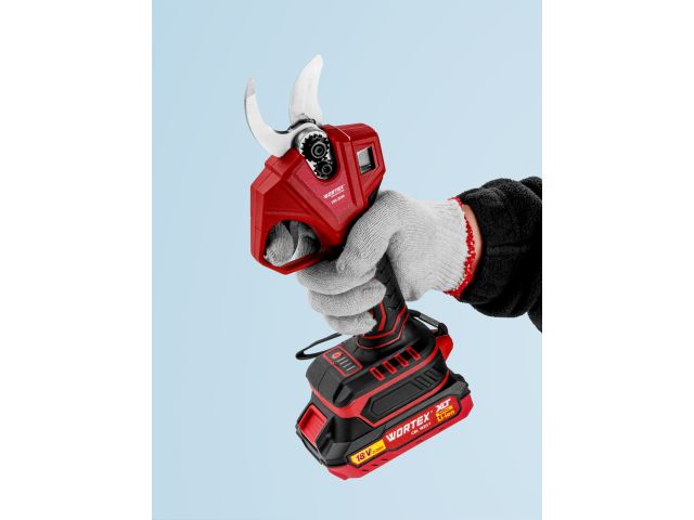 Аккум. секатор WORTEX CBS 2030 в кор. ALL1 XLT SOLO БЕСЩЕТ., 18 В, ветки до 28 мм (3 ступени регулировки, 0,76 кг)