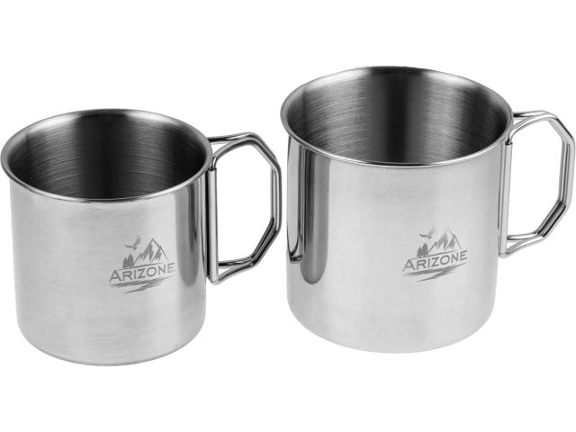 Кружки стальные со складными ручками, 250 и 350 мл, ARIZONE