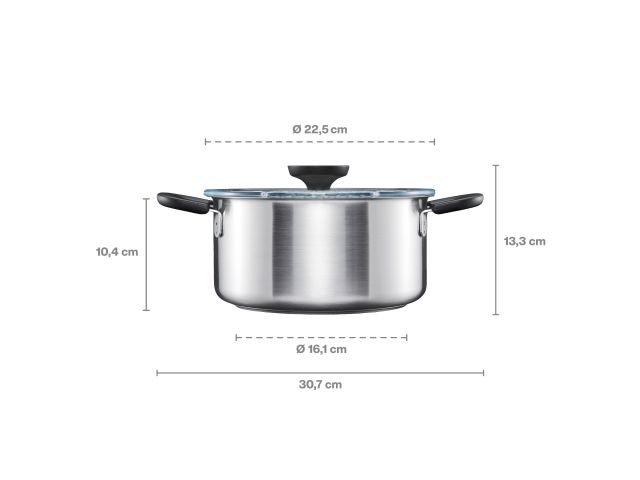 Кастрюля стальная 3л с крышкой Functional Form Fiskars