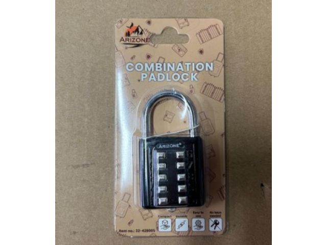 Замок навесной кодовый, черный, ARIZONE