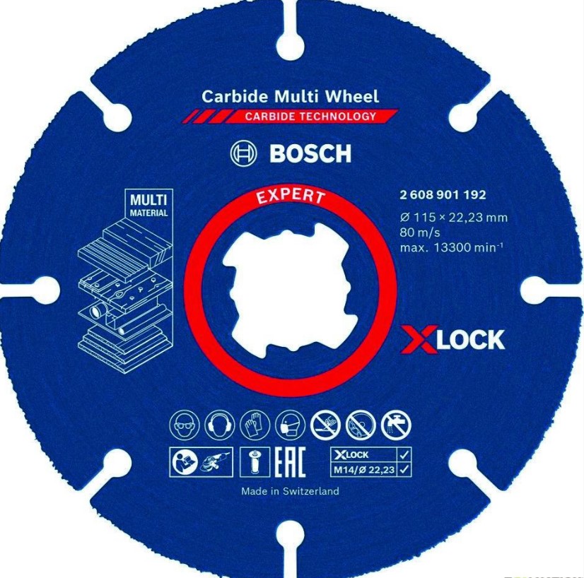 Круг отрезной 115х1,0x22.23 мм по дереву X-LOCK CARBIDE BOSCH