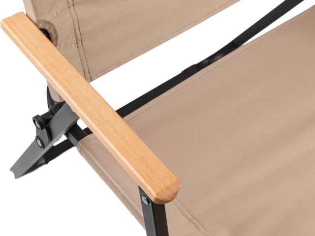 Кресло складное (садовое), черный/бежевый, ARIZONE (Материал каркаса: сталь.)