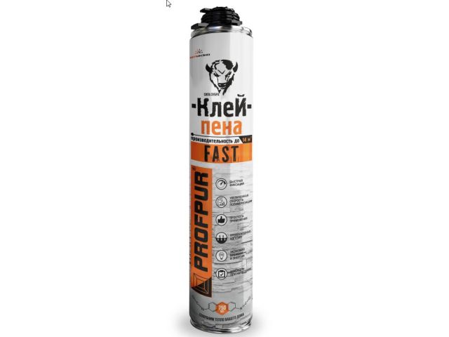 Клей-пена PROFPUR FAST (750мл)