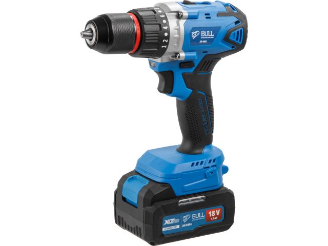 Аккум. дрель-шуруповерт BULL SR 1802 Xcase, XLTpro, БЕСЩЕТ., 18 В, 80 Н*м, 2*4 А*ч, БЗП 13 мм (шурупы до 10 мм)